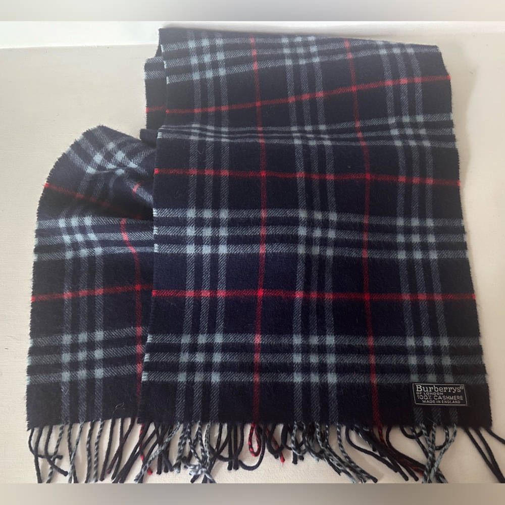 Vintage Burberry tartan cashmere scarf